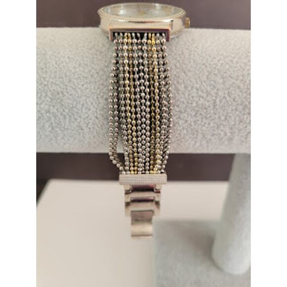 Chico's Women's Kerrianne‎ Watch Gold Tone and Silver Tone Beaded Chain - Picture 7 of 10